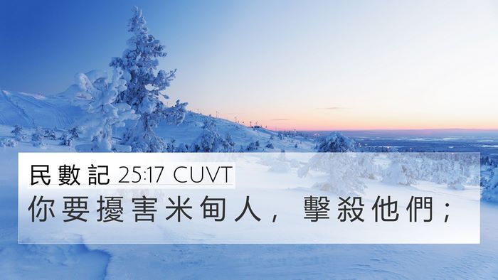民 數 記 25:17 CUVT 4K Wallpaper - 你 要 擾 害 米 甸 人 ， 擊 殺 他 們 - 4K Wallpaper Bible Verse