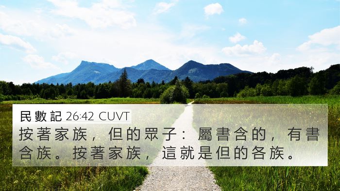 民 數 記 26:42 CUVT 4K Wallpaper - 按 著 家 族 ， 但 的 眾 子 ： 屬 書 - 4K Wallpaper Bible Verse