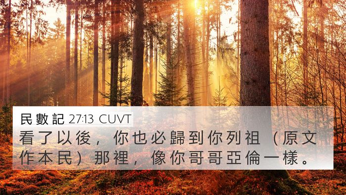 民 數 記 27:13 CUVT Bible Verse Image