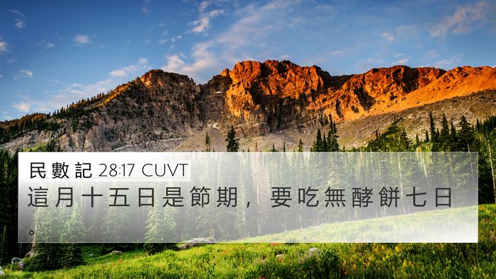 民 數 記 28:17 CUVT Bible Verse Image
