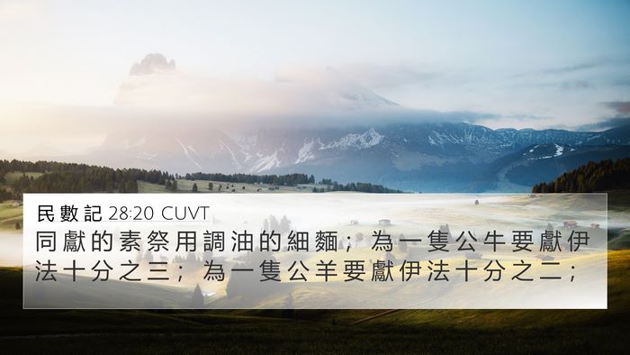 民 數 記 28:20 CUVT Bible Verse Image