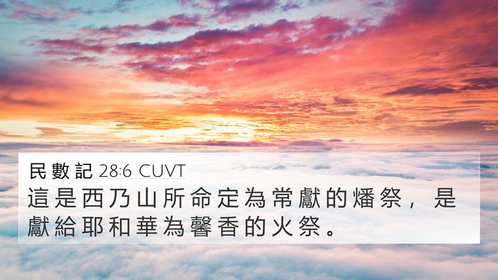民 數 記 28:6 CUVT Bible Verse Image