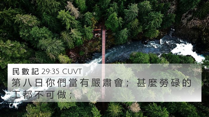 民 數 記 29:35 CUVT 4K Wallpaper - 第 八 日 你 們 當 有 嚴 肅 會 ； 甚 - 4K Wallpaper Bible Verse