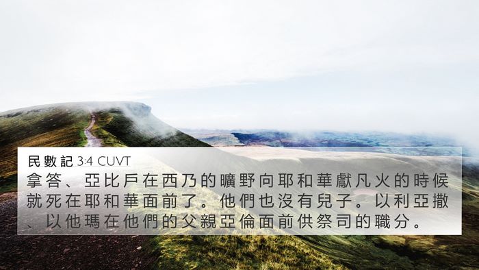 民 數 記 3:4 CUVT Bible Verse Image