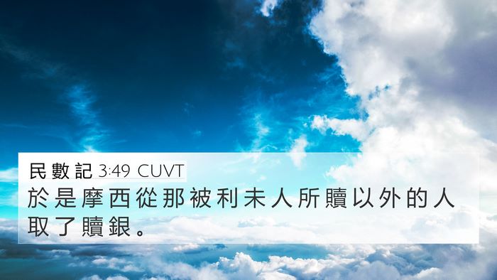 民 數 記 3:49 CUVT 4K Wallpaper - 於 是 摩 西 從 那 被 利 未 人 所 贖 - 4K Wallpaper Bible Verse