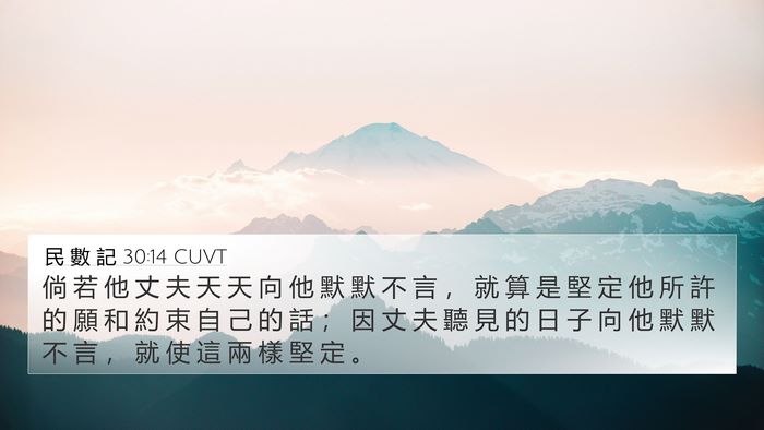 民 數 記 30:14 CUVT 4K Wallpaper - 倘 若 他 丈 夫 天 天 向 他 默 默 不 - 4K Wallpaper Bible Verse