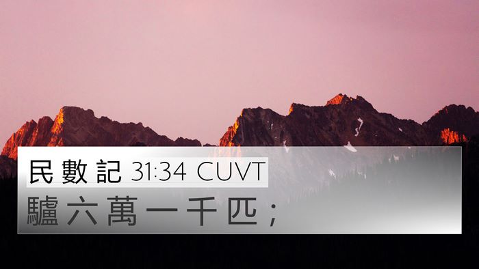 民 數 記 31:34 CUVT 4K Wallpaper - 驢 六 萬 一 千 匹 - 4K Wallpaper Bible Verse