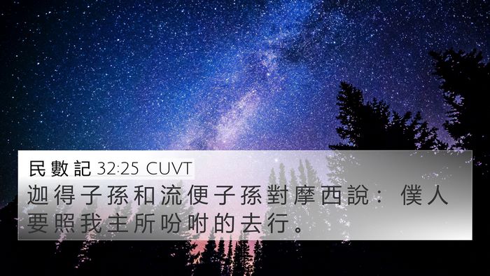 民 數 記 32:25 CUVT Bible Verse Image