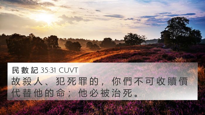 民 數 記 35:31 CUVT Bible Verse Image