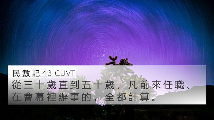 民 數 記 4:3 CUVT Bible Verse Image