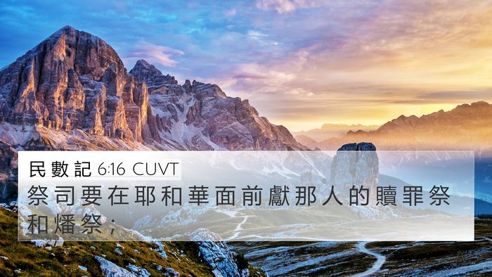 民 數 記 6:16 CUVT Bible Verse Image