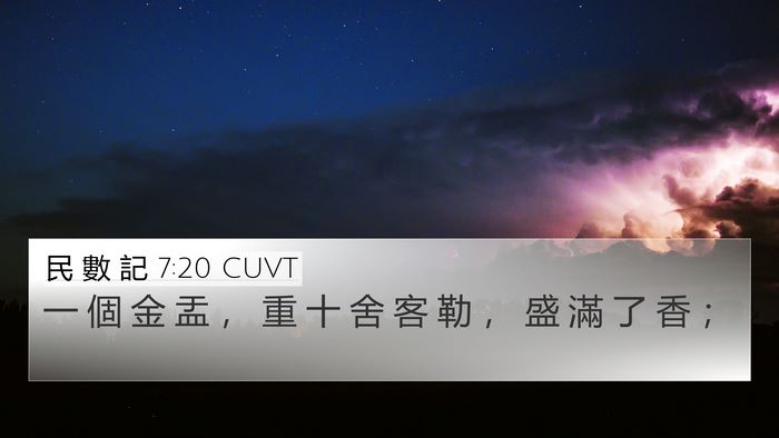 民 數 記 7:20 CUVT 4K Wallpaper - 一 個 金 盂 ， 重 十 舍 客 勒 ， 盛 - 4K Wallpaper Bible Verse