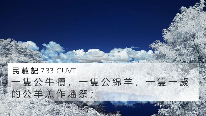 民 數 記 7:33 CUVT 4K Wallpaper - 一 隻 公 牛 犢 ， 一 隻 公 綿 羊 ， - 4K Wallpaper Bible Verse