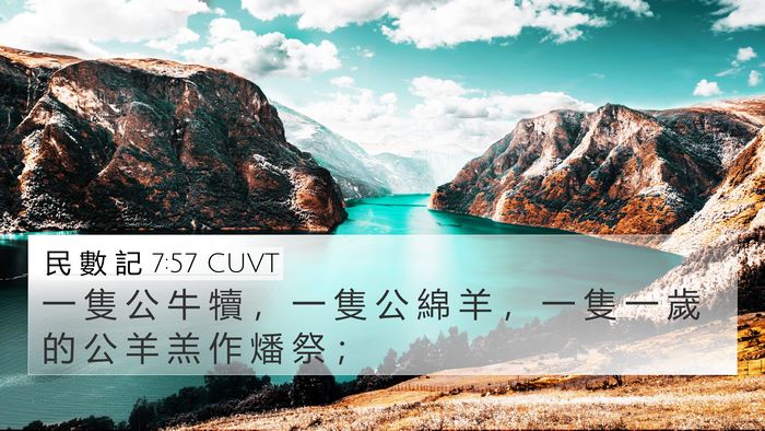 民 數 記 7:57 CUVT 4K Wallpaper - 一 隻 公 牛 犢 ， 一 隻 公 綿 羊 ， - 4K Wallpaper Bible Verse