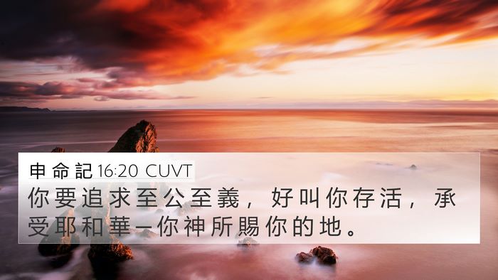 申 命 記 16:20 CUVT 4K Wallpaper - 你 要 追 求 至 公 至 義 ， 好 叫 你 - 4K Wallpaper Bible Verse