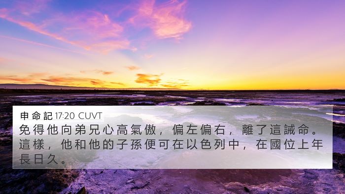 申 命 記 17:20 CUVT Bible Verse Image