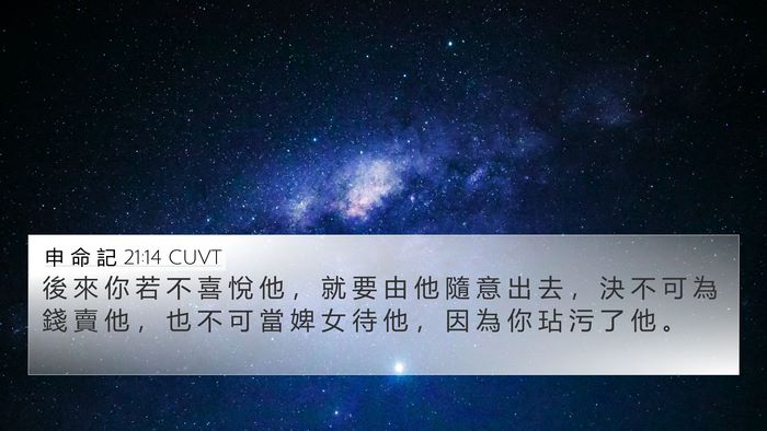 申 命 記 21:14 CUVT Bible Verse Image