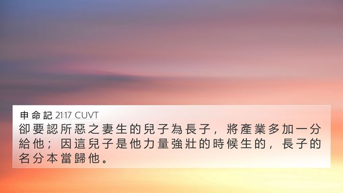 申 命 記 21:17 CUVT Bible Verse Image