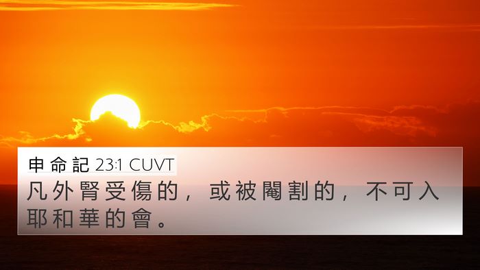 申 命 記 23:1 CUVT Bible Verse Image