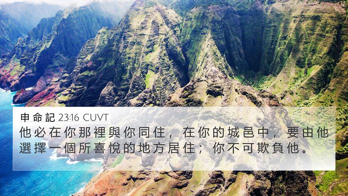 申 命 記 23:16 CUVT 4K Wallpaper - 他 必 在 你 那 裡 與 你 同 住 ， 在 - 4K Wallpaper Bible Verse