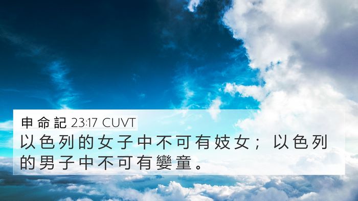 申 命 記 23:17 CUVT 4K Wallpaper - 以 色 列 的 女 子 中 不 可 有 妓 女 - 4K Wallpaper Bible Verse