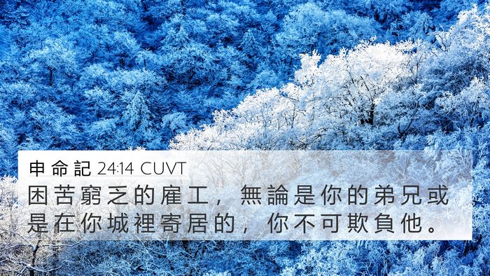 申 命 記 24:14 CUVT Bible Verse Image