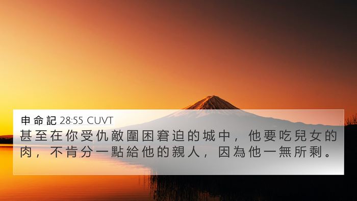 申 命 記 28:55 CUVT 4K Wallpaper - 甚 至 在 你 受 仇 敵 圍 困 窘 迫 的 - 4K Wallpaper Bible Verse