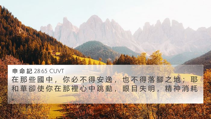 申 命 記 28:65 CUVT Bible Verse Image