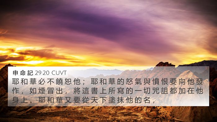 申 命 記 29:20 CUVT Bible Verse Image