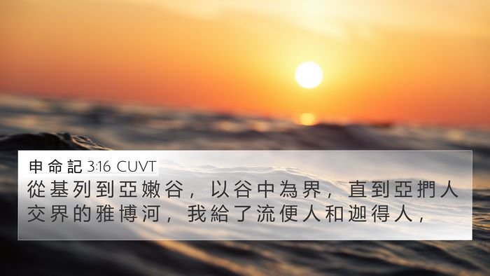 申 命 記 3:16 CUVT Bible Verse Image