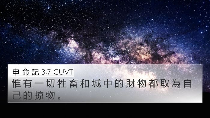 申 命 記 3:7 CUVT 4K Wallpaper - 惟 有 一 切 牲 畜 和 城 中 的 財 物 - 4K Wallpaper Bible Verse