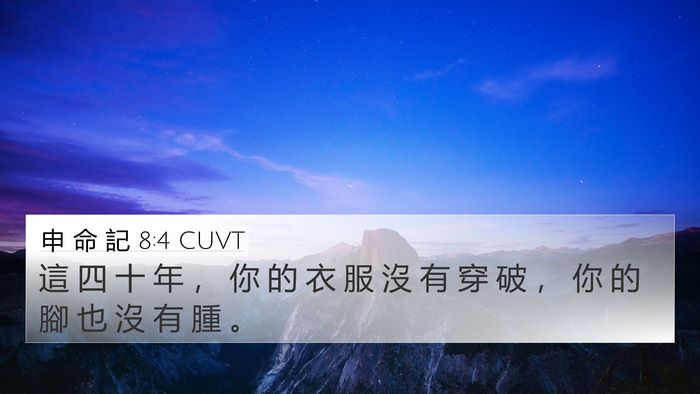 申 命 記 8:4 CUVT Bible Verse Image