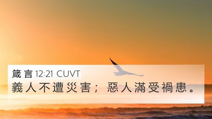 箴 言 12:21 CUVT 4K Wallpaper - 義 人 不 遭 災 害 ； 惡 人 滿 受 禍 - 4K Wallpaper Bible Verse