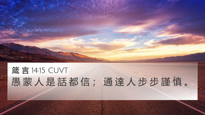 箴 言 14:15 CUVT Bible Verse Image