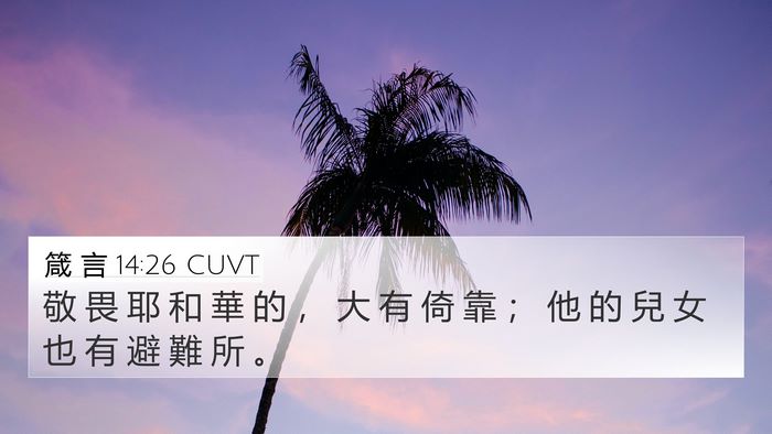 箴 言 14:26 CUVT Bible Verse Image