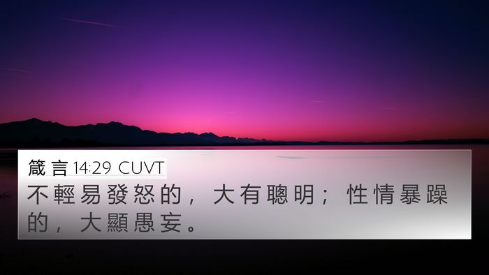 箴 言 14:29 CUVT Bible Verse Image