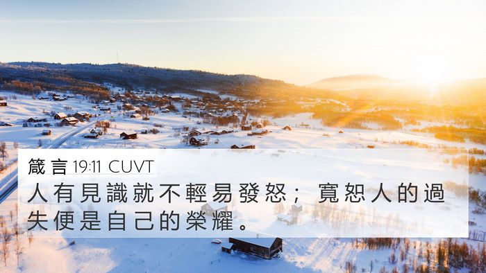 箴 言 19:11 CUVT 4K Wallpaper - 人 有 見 識 就 不 輕 易 發 怒 ； 寬 - 4K Wallpaper Bible Verse