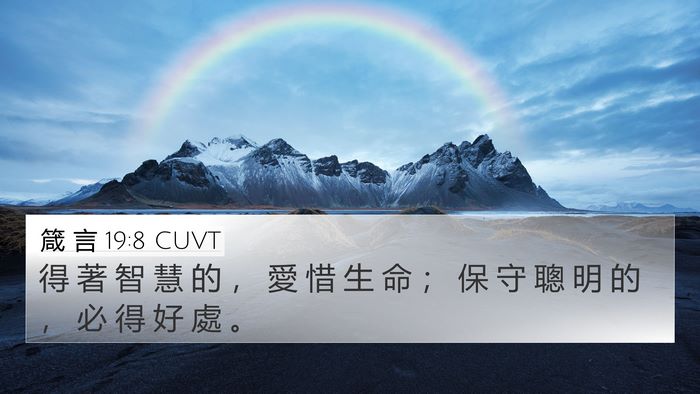 箴 言 19:8 CUVT 4K Wallpaper - 得 著 智 慧 的 ， 愛 惜 生 命 ； 保 - 4K Wallpaper Bible Verse