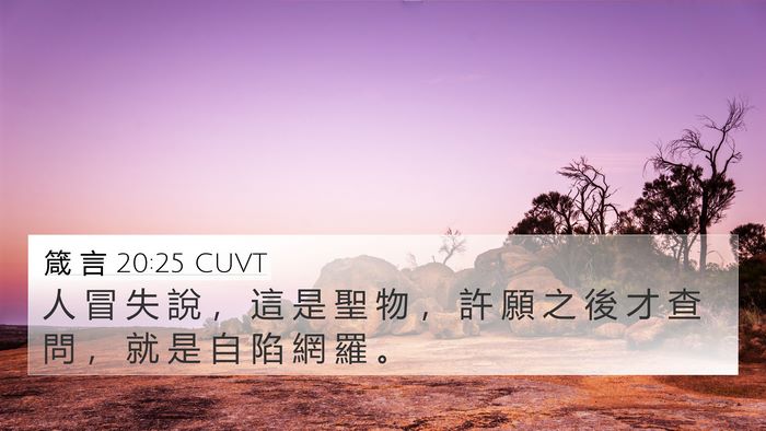 箴 言 20:25 CUVT Bible Verse Image