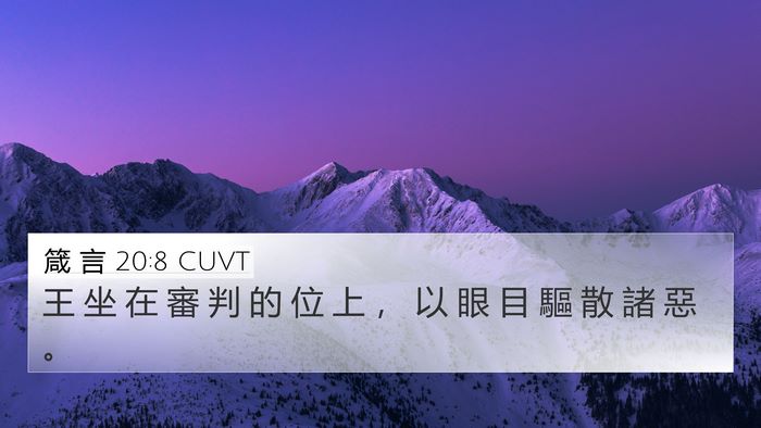 箴 言 20:8 CUVT Bible Verse Image