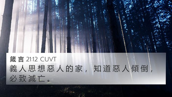 箴 言 21:12 CUVT Bible Verse Image