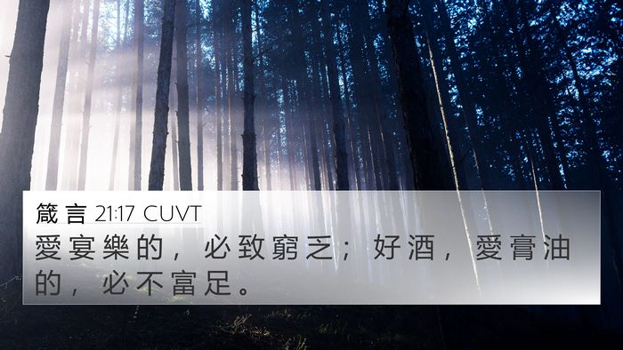 箴 言 21:17 CUVT Bible Verse Image