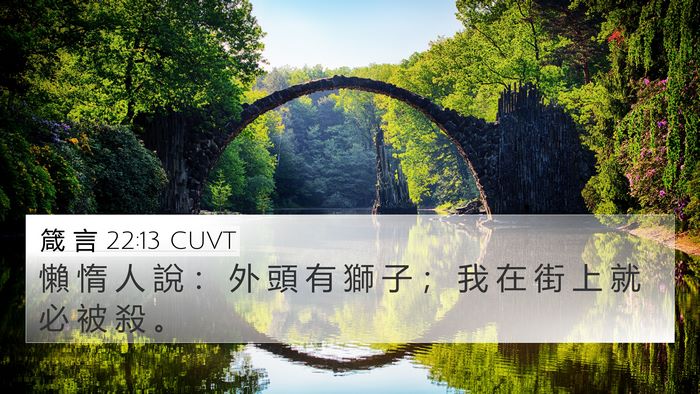箴 言 22:13 CUVT Bible Verse Image