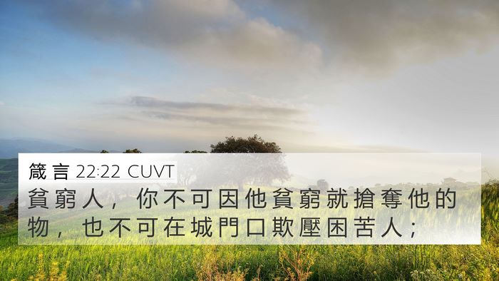 箴 言 22:22 CUVT Bible Verse Image