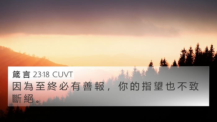 箴 言 23:18 CUVT Bible Verse Image