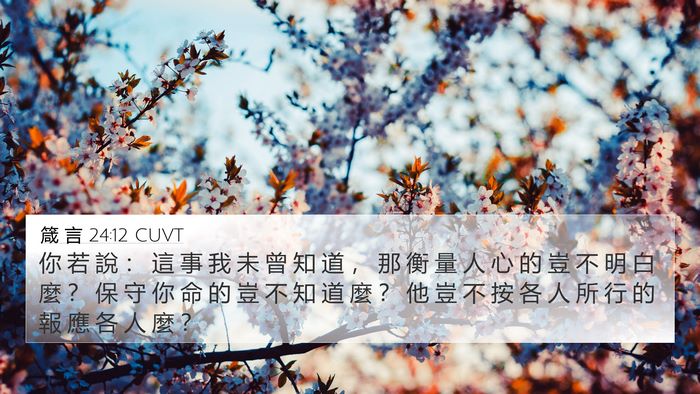 箴 言 24:12 CUVT Bible Verse Image