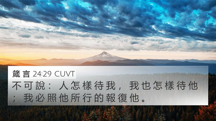 箴 言 24:29 CUVT 4K Wallpaper - 不 可 說 ： 人 怎 樣 待 我 ， 我 也 - 4K Wallpaper Bible Verse