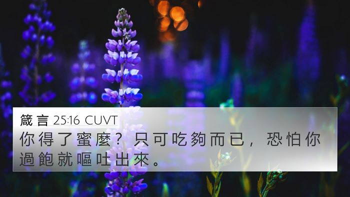 箴 言 25:16 CUVT Bible Verse Image