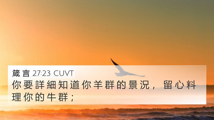箴 言 27:23 CUVT Bible Verse Image