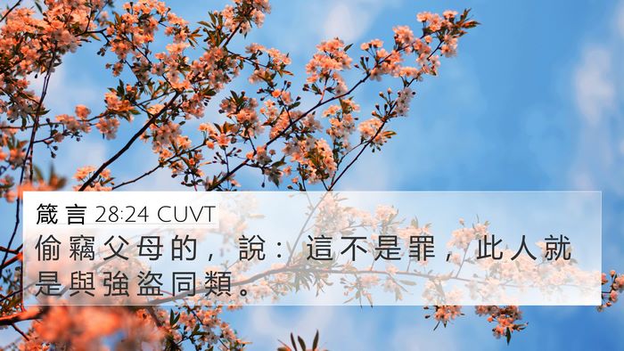 箴 言 28:24 CUVT Bible Verse Image